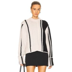 Loulou Studio Striped Cable-Knit Merino Wool and Cashmere-Blend Sweater